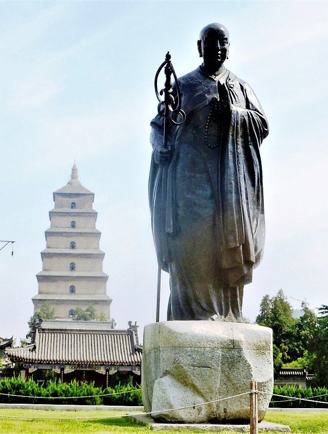 Statue of Xuanzang at Big Wild Goose Pagoda